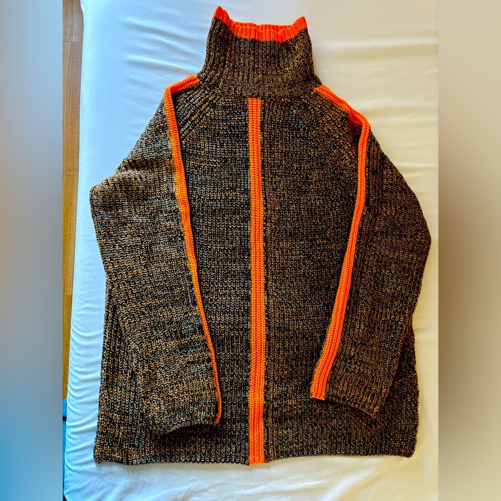 Never worn cotton blend turtleneck multicolored sweater.sz L. NWOT - Picture 3 of 10